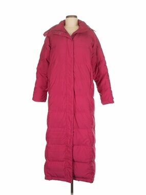 LL bean Long Pink Down Puffer Coat